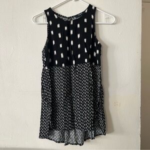 Madewell Black and White Patterned Sleeveless Blouse